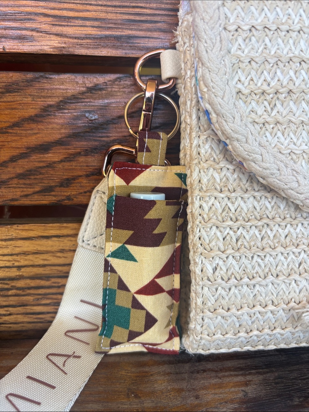 Aztec Keychain Chapstick Holder